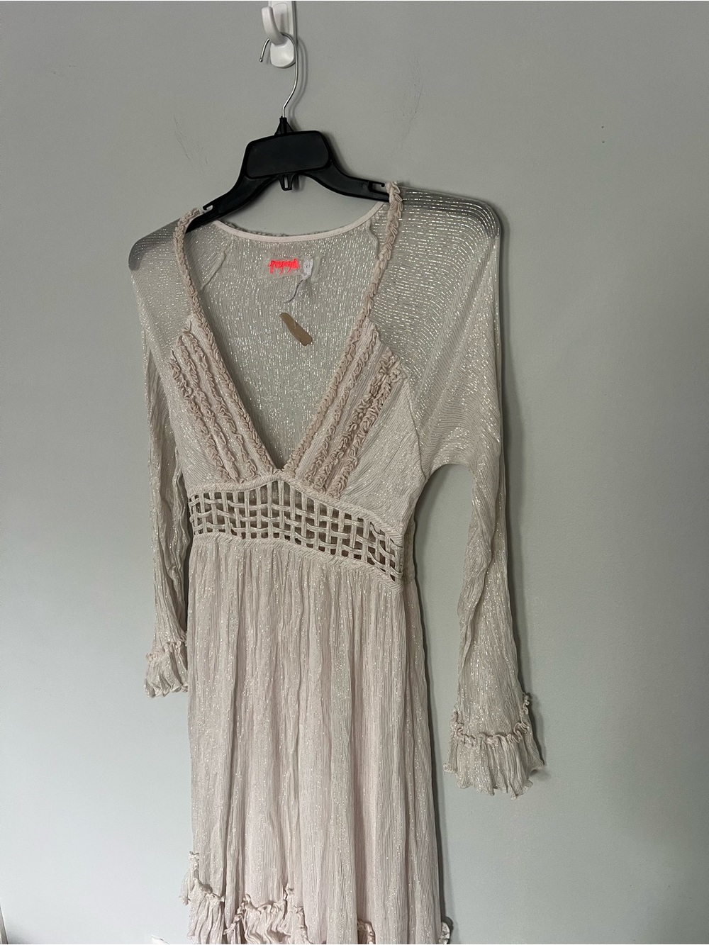Free People Seraphina Metallic Ruffles
Lattice Cutouts Maxi Dress size S $350 - Picture 5 of 12